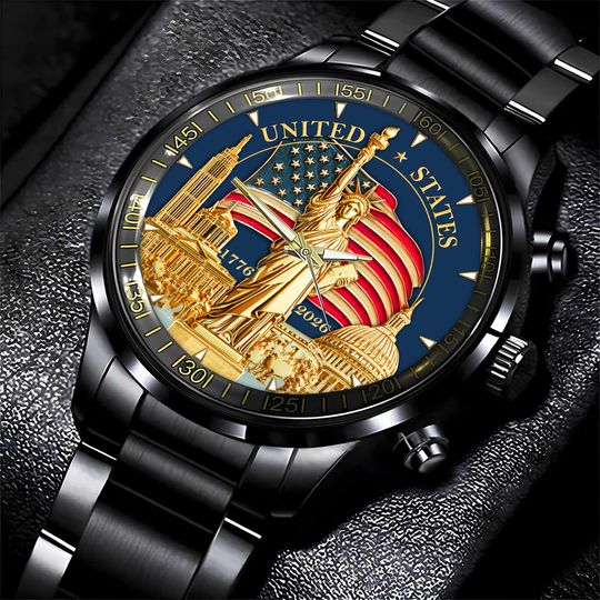 Discover USA 250th Anniversary Luxury Watch, Statue of Liberty Patriotic Timepiece, 17762026 American Independence Gift, Patriotic Gift for Him