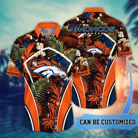 Discover football Denver Broncos Custom Name Flower Summer Tropical Hawaiian Shirt