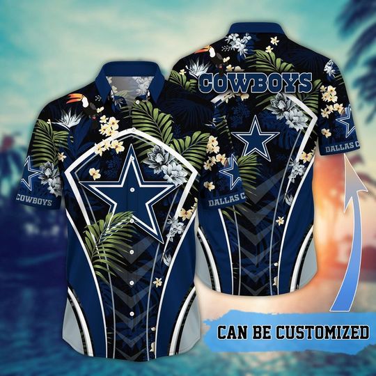 Discover football Dallas Cowboys Custom Name Flower Summer Tropical Hawaiian Shirt