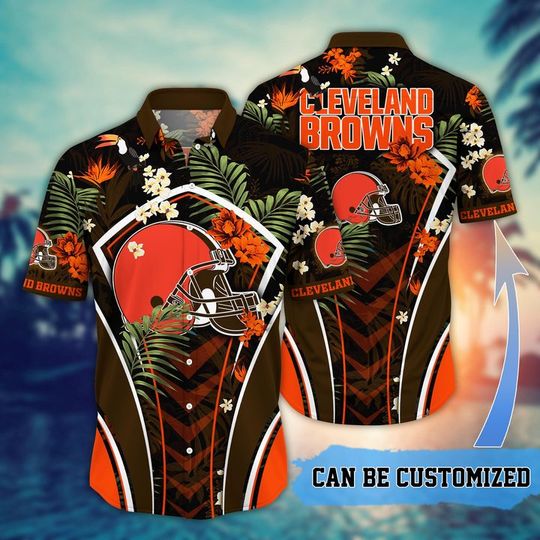 Discover football Cleveland Browns Custom Name Flower Summer Tropical Hawaiian Shirt