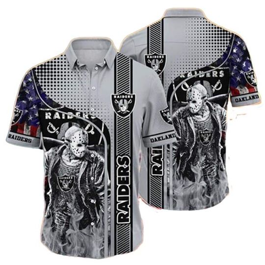 Discover football Las Vegas Raiders Jason Voorhees US Flag Hawaiian Shirt