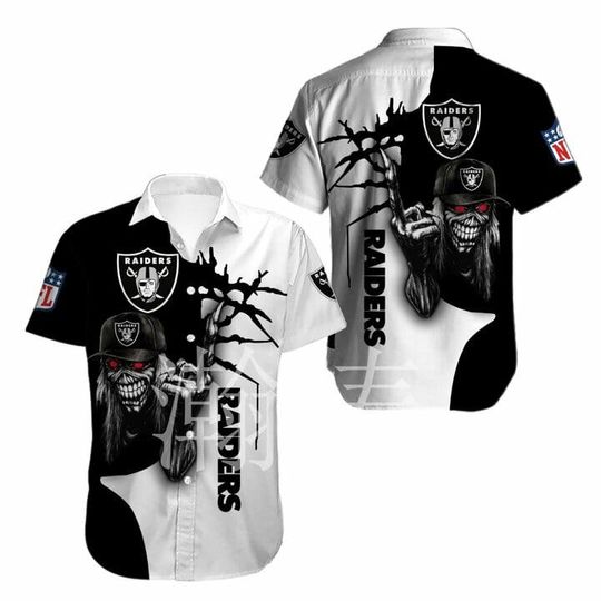 football Las Vegas Raiderss Iron Maiden Hawaiian Shirt