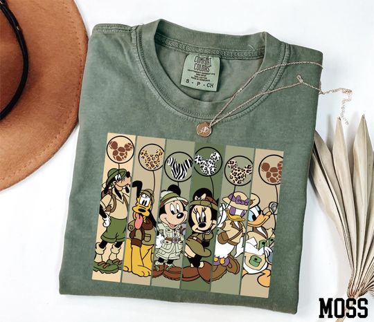 Discover Comfort Colors Disney Safari Trip Shirt, Mickey and Friends Shirt, WDW Safari Mode Shirt, Disney Family Safari Shirt
