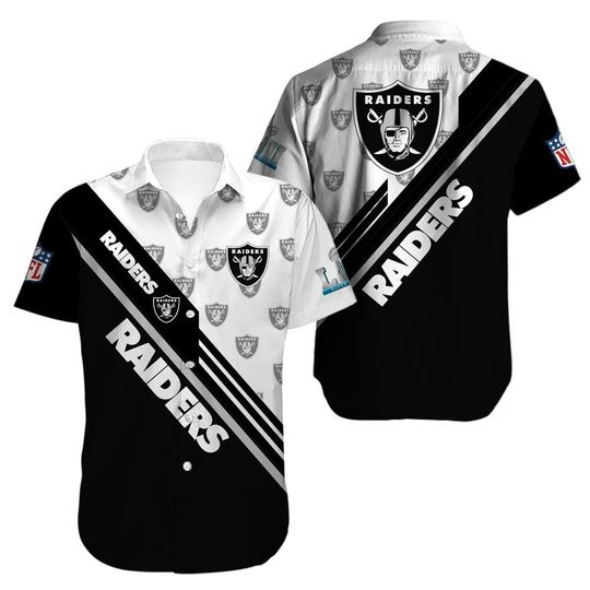 Discover football Las Vegas Raiders Black White Hawaiian Shirt