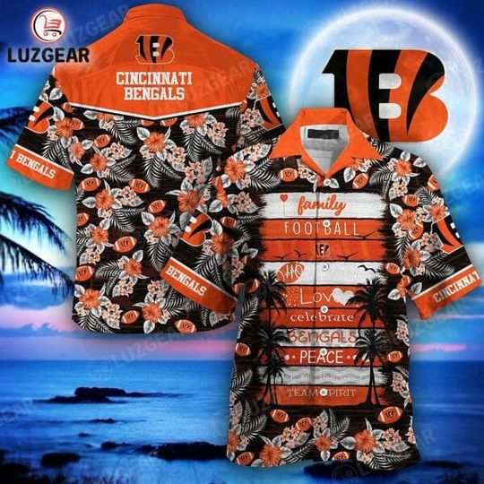 Discover football Cincinnati Bengals Orange Black Coconut Tree Hawaiian Shirt