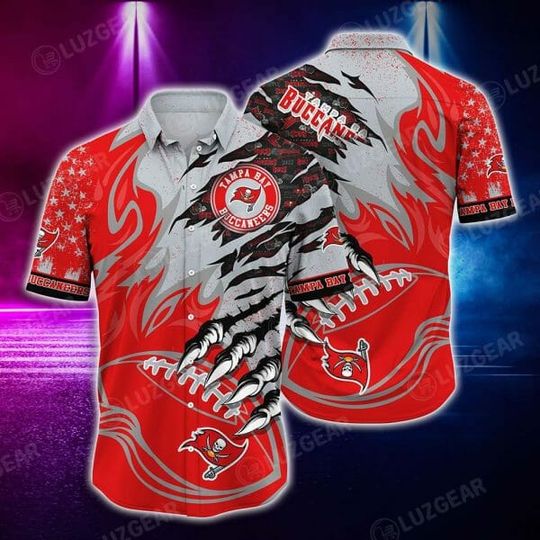 Discover football Tampa Bay Buccaneers Red Grey Hawaiian Shirt