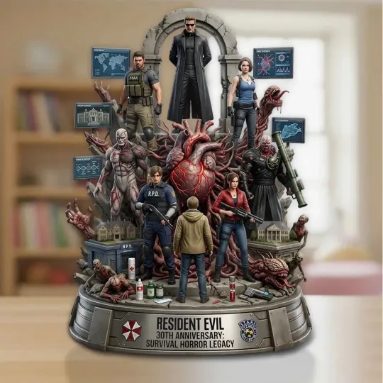 Discover Resident Evil 30th Anniversary Shape Acrylic Plaque