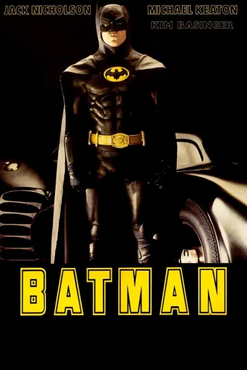 1989 Batman Movie Poster, Michael Keaton DC Comics Gotham City Vertical Poster