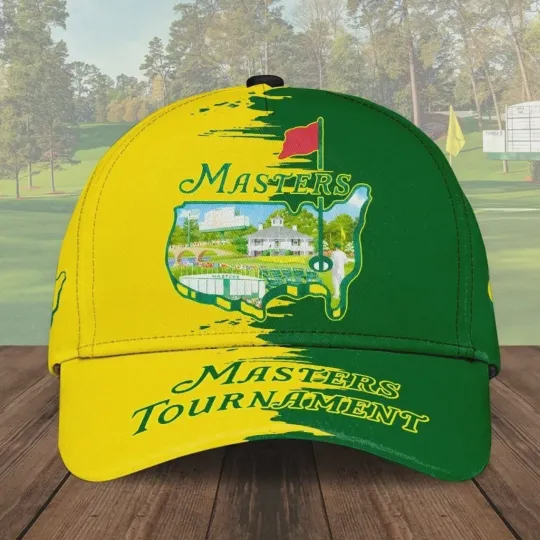 Masters Fan Hat Augusta National Green Yellow Two Tone 3D Classic Cap Hat 2026