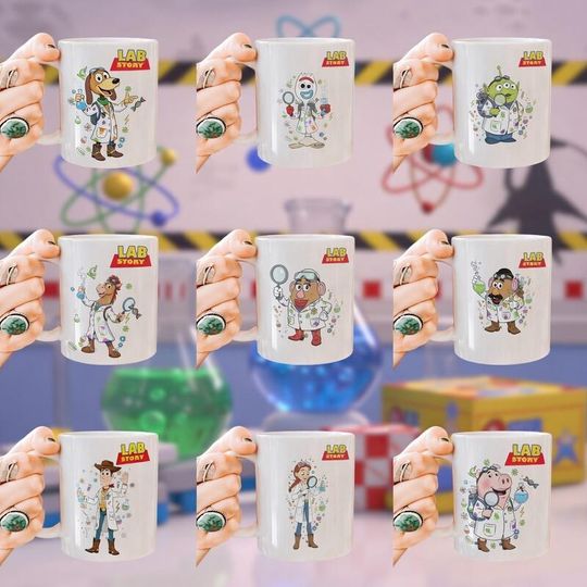Discover Lab Team Toy Story Mug, Lab Week Toy Story 2026 Mug, Lab Story Mug, Phlebotomist Mug,Cute Cartoon Lab Scientist, Microbiology, Lab Assistant