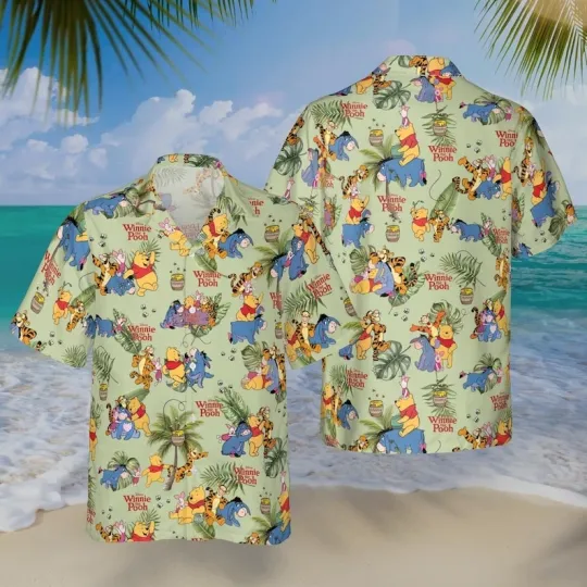 Discover Winnie The Pooh Tropical Leaf Hawaiian Shirt for Men