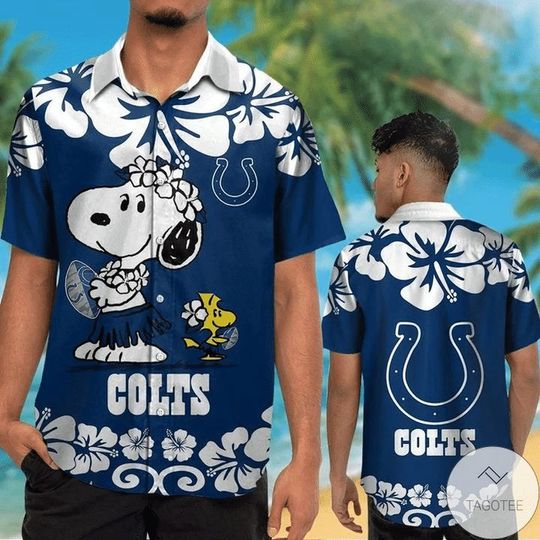 Discover football Indianapolis Colts Snoopy Blue Hawaiian Shirt