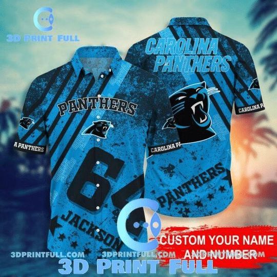 football Carolina Panthers Custom Name Number Hawaiian Shirt