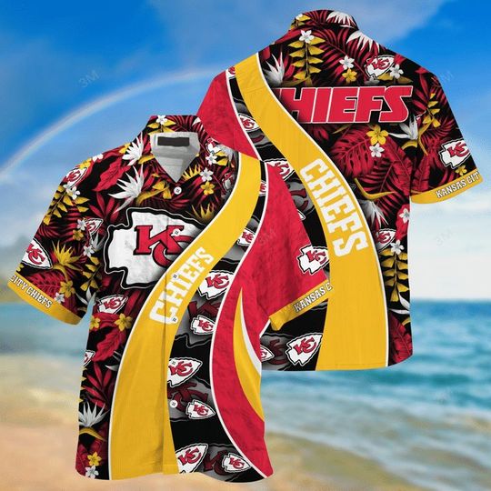 Discover football Kansas City Chiefs Red Gold Hawaiian Shirt