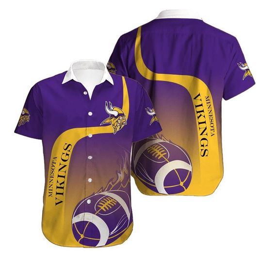 football Minnesota Purple Yellow Rugby Hawaiian Shirt