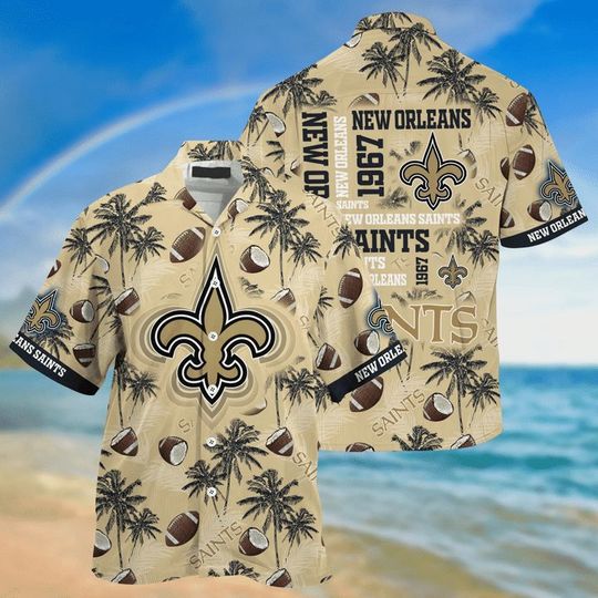 Discover football New Orleans Saints Golden Ball As Coconut Hawaiian Shirt