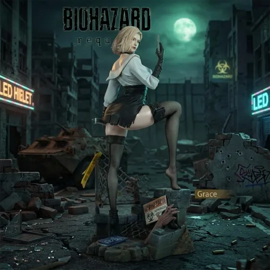 Discover Resident Evil Requiem Grace Ashcroft Statue 2026 Acrylic Plaque