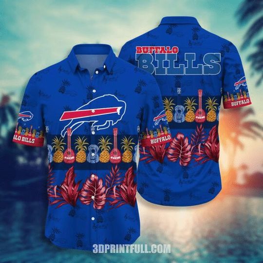 Discover football Buffalo Bills Blue Guitar Edition Hawaiian Shirt