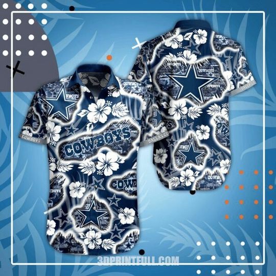 Discover football Dallas Cowboys Smell White Flower Hawaiian Shirt