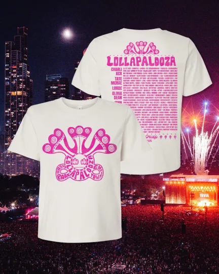 Discover Lollapalooza 2026 Gift For Fan White Cotton T-shirt All Sizes