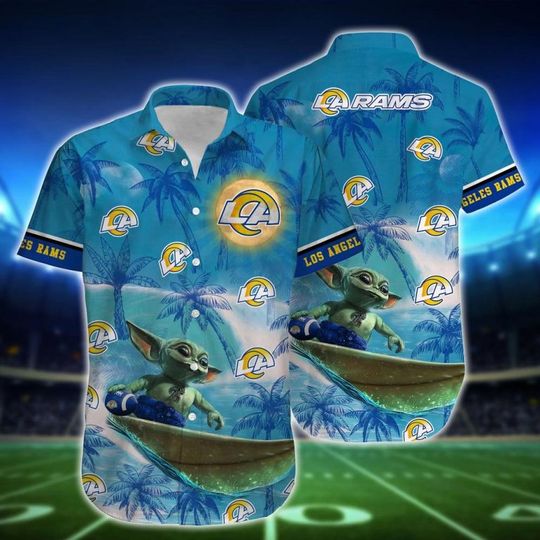 Discover football Los Angeles Rams Baby Yoda Style Hot Trends Summber Hawaiian Shirt