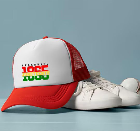 Discover Celebrate Juneteenth 1865 Foam Mesh-Back Trucker Cap, Black Culture Hat, Emancipation Cap, Juneteenth Hat, Black Independence Cap