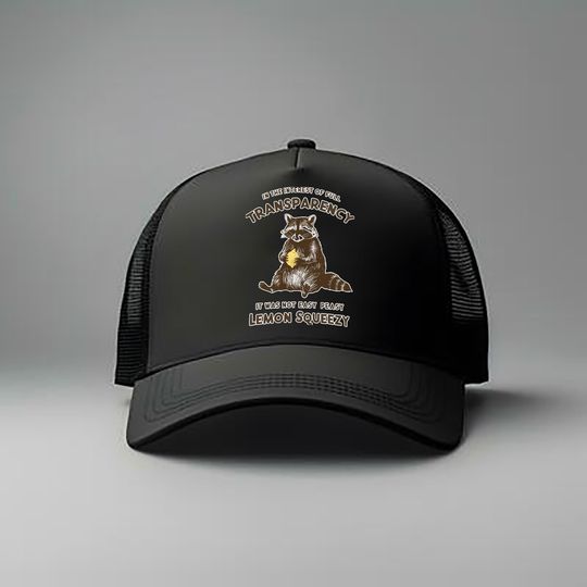 Discover It was Not Easy Peasy Lemon Squeezy Foam Mesh-Back Cap, Funny Raccoon Cap, It Was Not Easy Peasy Lemon Squeezy Raccoon