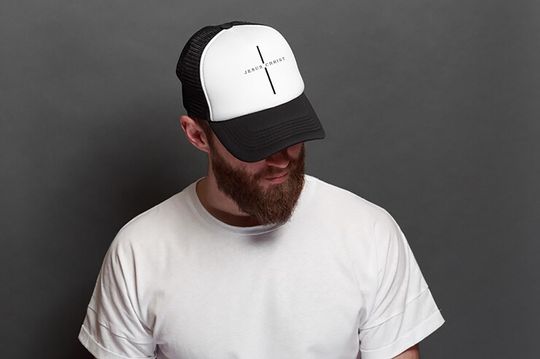Discover Jesus Christ Foam Mesh-Back Cap, Christian Gift, Religious Cap, Christian vector Cross Cap, Cap for Church