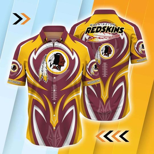 Discover football Washington Redskins Brown Golden Trending Hawaiian Shirt