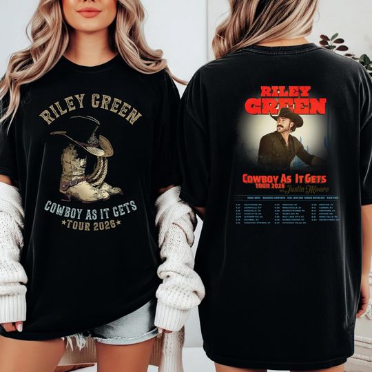 Discover Riley Green Shirt Cowboy as It Gets Tour 2026 T-Shirt