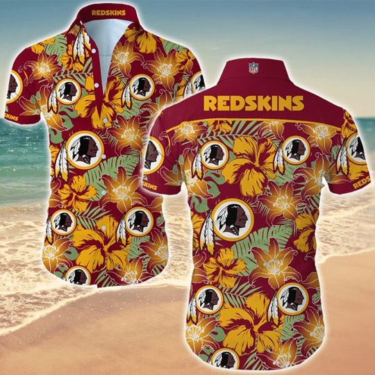 Discover football Washington Redskins Summer Button Up Hawaiian Shirt