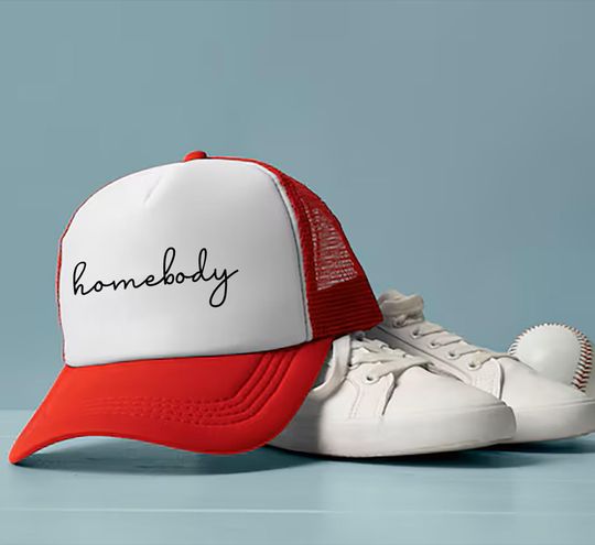 Discover Homebody Foam Mash-Back Trucker Cap,  Graphic Hat, Mom Life Cap, Stay at Home Hat, Work from Home Hat, Gift for Mom