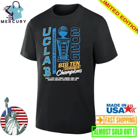 Discover UCLA Bruins Big Ten Tournament Champions Trophy Graphic Tee Mens T-Shirt
