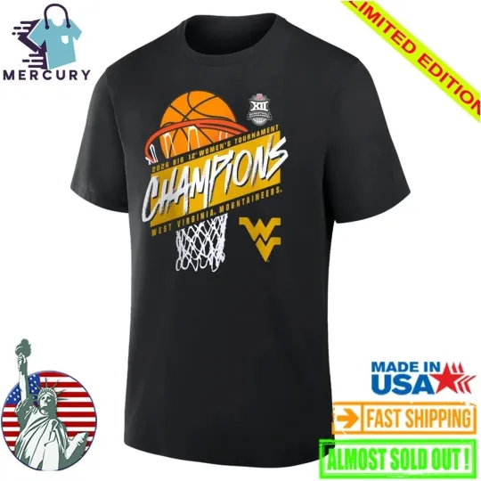 Discover West Virginia Mountaineers Womens Basketball T-Shirt Big 12 Champions Graphic