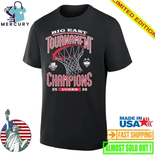 Uconn Huskies Womens Basketball T-Shirt Big East Conference Champions Graphic Tee