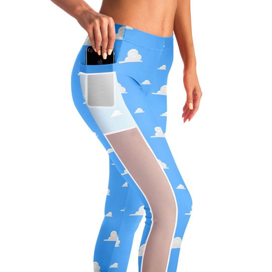 Andy's Bedroom Clouds Mesh Pocket Leggings | Toy Story Leggings | Disney Leggings | Run Disney | Wear to Disney | Leggings