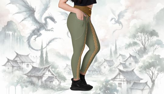 Princess Raya Leggings | Raya and the Last Dragon Inspired Recycled Costume Pocket Leggings