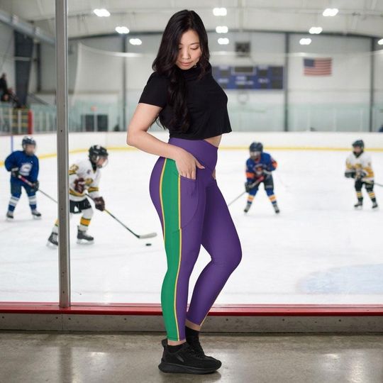 Discover Hockey Ducks Leggings | Strengthy Waterfowl Skating Sports Club Costume Pocket Leggings | runDisney or Halloween Outfit
