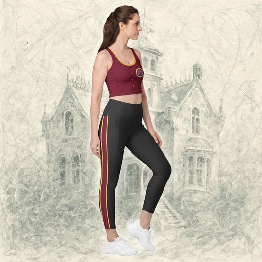 Bellhop Pants | Tower of Terror Inspired Costume Pocket Leggings | Halloween Party Pants | Theme Park Holiday Race Outfit