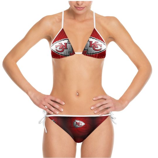 Discover Kansas City Football Team Chiefs Summer Beach Women's Bikini Swimsuit