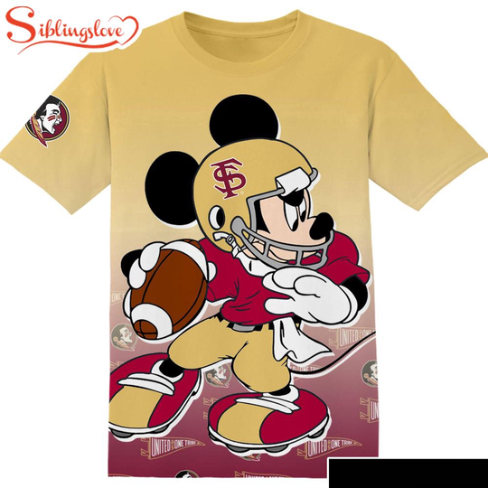 Football Florida State Seminoles Mickey All Over Print T-Shirt