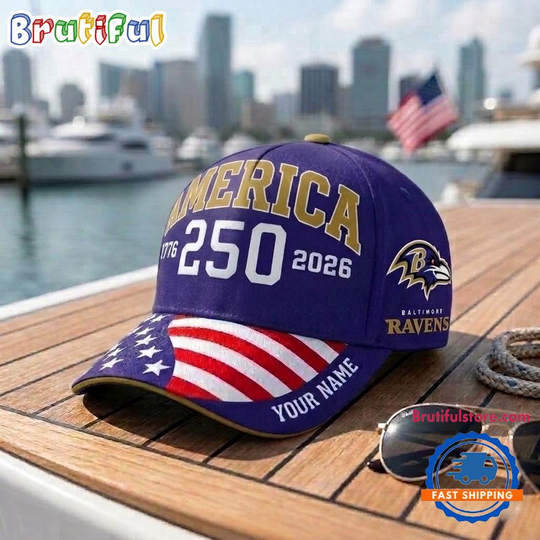 Personalized Baltimore Ravens 250th Anniversary of America Classic Cap