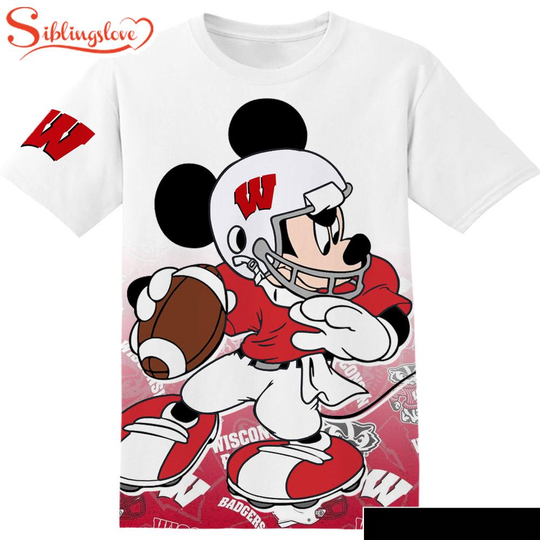 Discover Wisconsins Badge Mickey All Over Print T-Shirt