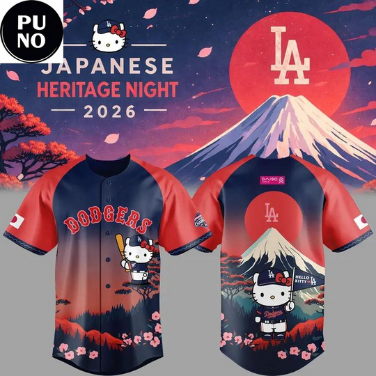 Los Angeles Dodgers x Hello Kitty Japanese Heritage Night 2026 Baseball Jersey