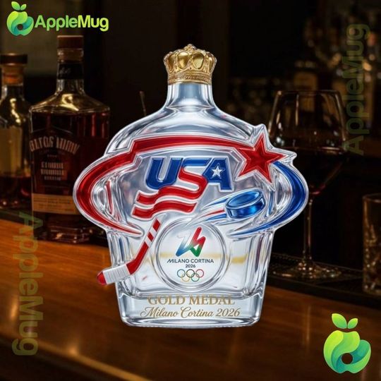 Discover USA Team Gold Medal Milano Cortina 2026 Whiskey Bottle