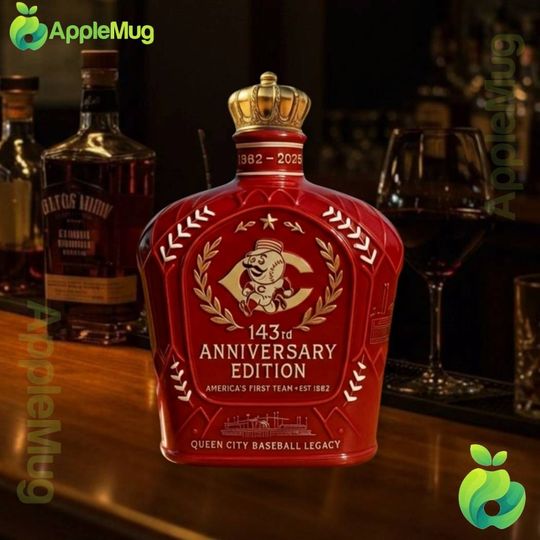Cincinnati Reds 143rd Anniversary Queen City Baseball Legacy Whiskey Bottle