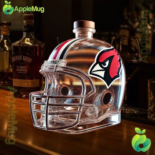 football Team Helmet Whiskey Bottle