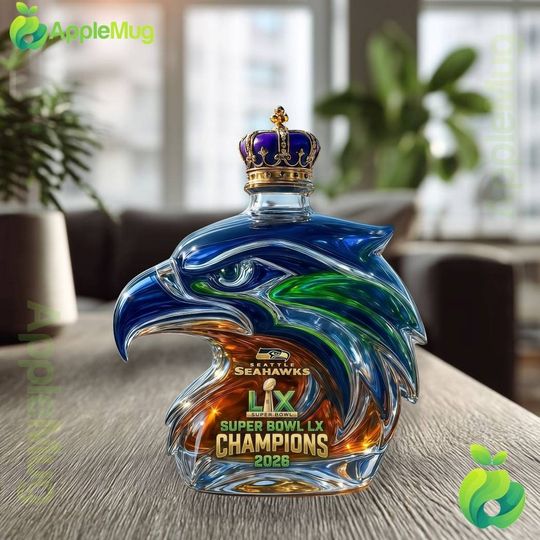 Seattle Seahawks Super Bowl LX Champions 2026 Whiskey Bottle