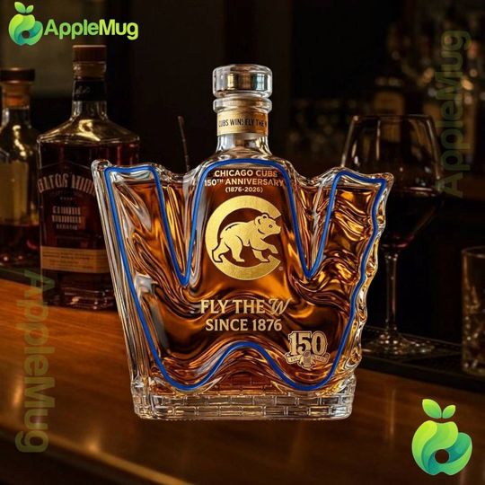Chicao Cubs 150th Anniversary Fly The W Since 1876  Whiskey Bottle