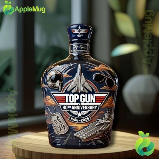 Top Gun Movie 40th Anniversary Whiskey Bottle